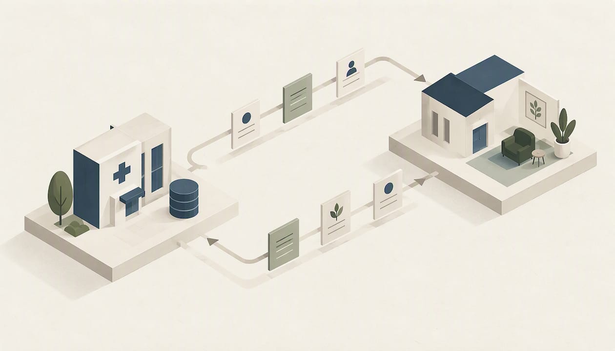 Abstract EHR and referral workspace handoff